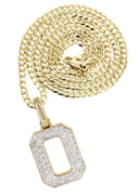 10K Yellow Gold | #0 Diamond Pendant & Cuban Chain | 0.49 Carats