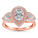 Three Stone Diamond EngagementRing Vanessa 14K Rose Gold