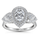 Three Stone Engagement Ring Vanessa 14K White Gold