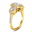 Three Stone Diamond Engagement Ring Vanessa 14K Yellow Gold