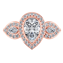 Three Stone Diamond EngagementRing Vanessa 14K Rose Gold