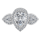 Three Stone Engagement Ring Vanessa 14K White Gold