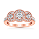 Three Stone Diamond EngagementRing Giselle 14K Rose Gold