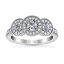 Round Diamond Three Stone Engagement Ring Giselle 14K White Gold