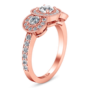 Three Stone Diamond EngagementRing Giselle 14K Rose Gold