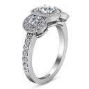 Round Diamond Three Stone Engagement Ring Giselle 14K White Gold