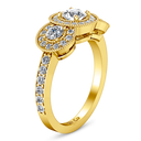 Three Stone Diamond Engagement Ring Giselle 14K Yellow Gold