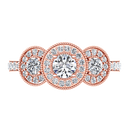 Three Stone Diamond EngagementRing Giselle 14K Rose Gold