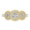 Three Stone Diamond Engagement Ring Giselle 14K Yellow Gold