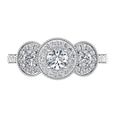 Round Diamond Three Stone Engagement Ring Giselle 14K White Gold