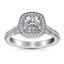 Halo Cushion Cut Diamond Engagement Ring Coco 14K White Gold