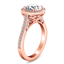 Halo Diamond Cushion Cut Engagement Ring Coco 14K Rose Gold