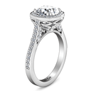 Halo Cushion Cut Diamond Engagement Ring Coco 14K White Gold
