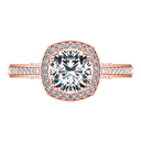 Halo Diamond Cushion Cut Engagement Ring Coco 14K Rose Gold