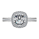Halo Cushion Cut Diamond Engagement Ring Coco 14K White Gold