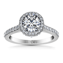 Round Diamond Halo Engagement Ring Milana 14K White Gold