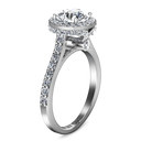 Round Diamond Halo Engagement Ring Milana 14K White Gold
