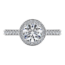 Round Diamond Halo Engagement Ring Milana 14K White Gold