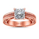Solitaire Diamond Engagement Ring Rowan 14K Rose Gold