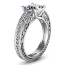 Solitaire Princess Cut Diamond Engagement Ring Rowan 14K White Gold