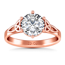 Solitaire Diamond Engagement Ring Fiona Celtic Knot 14K Rose Gold