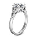 Round Diamond Solitaire Engagement Ring Fiona Celtic Knot 14K White Gold