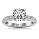 Round Diamond Pave Engagement Ring Gardenia 14K White Gold