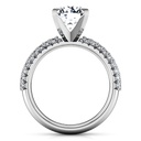 Round Diamond Pave Engagement Ring Gardenia 14K White Gold