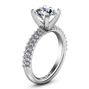 Round Diamond Pave Engagement Ring Gardenia 14K White Gold
