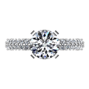 Round Diamond Pave Engagement Ring Gardenia 14K White Gold