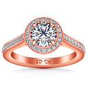 Halo Diamond Engagement Ring Violet 14K Rose Gold