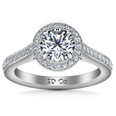 Round Diamond Halo Engagement Ring Violet 14K White Gold