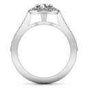 Round Diamond Halo Engagement Ring Violet 14K White Gold