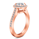 Halo Diamond Engagement Ring Violet 14K Rose Gold