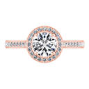 Halo Diamond Engagement Ring Violet 14K Rose Gold