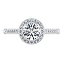 Round Diamond Halo Engagement Ring Violet 14K White Gold