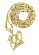10K Yellow Gold Franco Chain & 100 Pendant | Appx. 14.8 Grams