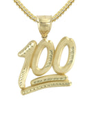 10K Yellow Gold Franco Chain & 100 Pendant | Appx. 14.8 Grams