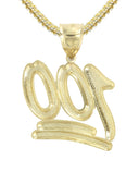 10K Yellow Gold Franco Chain & 100 Pendant | Appx. 14.8 Grams