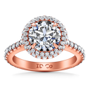 Halo Diamond  Engagement Ring Blossom 14K Rose Gold
