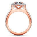 Halo Diamond  Engagement Ring Blossom 14K Rose Gold