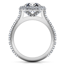 Round Diamond Halo  Engagement Ring Blossom 14K White Gold