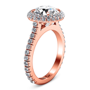 Halo Diamond  Engagement Ring Blossom 14K Rose Gold