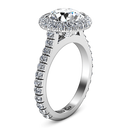 Round Diamond Halo  Engagement Ring Blossom 14K White Gold