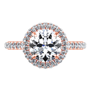 Halo Diamond  Engagement Ring Blossom 14K Rose Gold