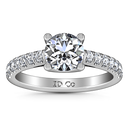 Round Diamond Pave Engagement Ring Zoe 14K White Gold