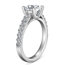 Round Diamond Pave Engagement Ring Zoe 14K White Gold