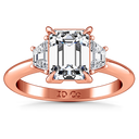 Three Stone Cushion Cut Engagement Ring Celesse 14K Rose Gold