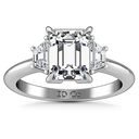Three Stone Cushion Cut Diamond Engagement Ring Celesse 14K White Gold