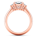 Three Stone Cushion Cut Engagement Ring Celesse 14K Rose Gold